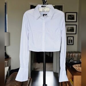 Nasty Gal Cropped Boxy Button Down Shirt‎
